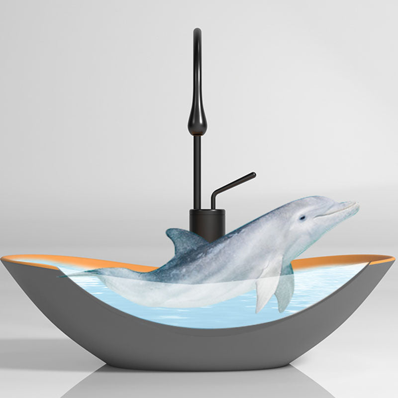 Oval Porcelain Vessel Sink Modern Style Vessel Lavatory Sink with No Craftsmanship Clearhalo 'Bathroom Remodel & Bathroom Fixtures' 'Bathroom Sinks & Faucet Components' 'Bathroom Sinks' 'bathroom_sink' 'Home Improvement' 'home_improvement' 'home_improvement_bathroom_sink' 6894683