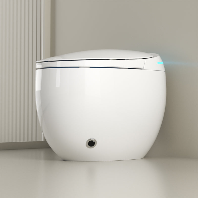 Contemporary Smart Bidet White Ceramic Round Dryer Floor Mount Bidet Clearhalo 'Bathroom Remodel & Bathroom Fixtures' 'Bidets' 'Home Improvement' 'home_improvement' 'home_improvement_bidets' 'Toilets & Bidets' 6895065