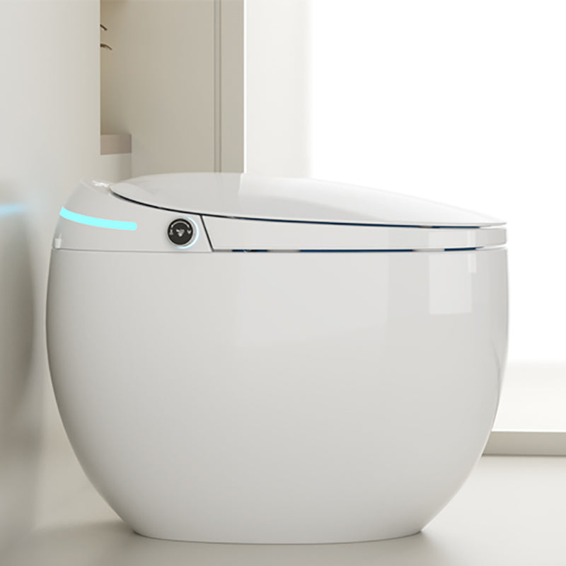 Contemporary Smart Bidet White Ceramic Round Dryer Floor Mount Bidet Clearhalo 'Bathroom Remodel & Bathroom Fixtures' 'Bidets' 'Home Improvement' 'home_improvement' 'home_improvement_bidets' 'Toilets & Bidets' 6895066
