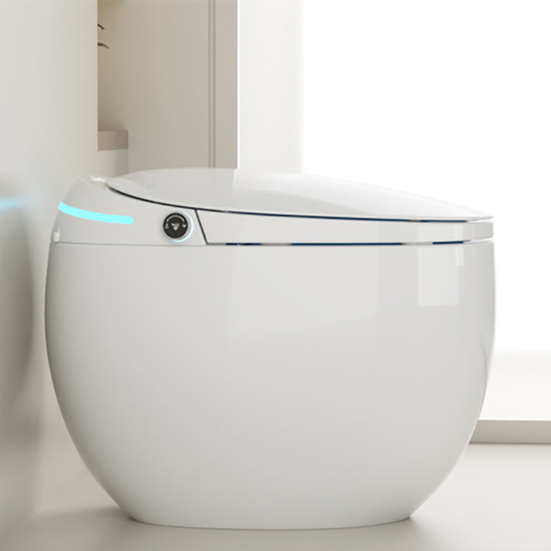 Contemporary Smart Bidet White Ceramic Round Dryer Floor Mount Bidet Auto Flip (Upgrading) Clearhalo 'Bathroom Remodel & Bathroom Fixtures' 'Bidets' 'Home Improvement' 'home_improvement' 'home_improvement_bidets' 'Toilets & Bidets' 6895066