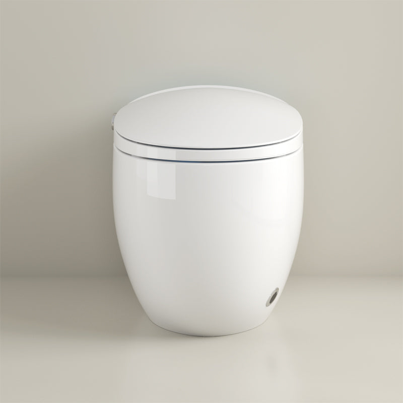 Contemporary Smart Bidet White Ceramic Round Dryer Floor Mount Bidet Clearhalo 'Bathroom Remodel & Bathroom Fixtures' 'Bidets' 'Home Improvement' 'home_improvement' 'home_improvement_bidets' 'Toilets & Bidets' 6895068