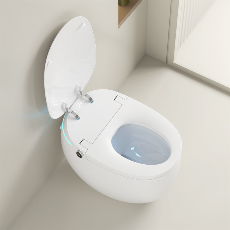 Contemporary Smart Bidet White Ceramic Round Dryer Floor Mount Bidet Clearhalo 'Bathroom Remodel & Bathroom Fixtures' 'Bidets' 'Home Improvement' 'home_improvement' 'home_improvement_bidets' 'Toilets & Bidets' 6895069