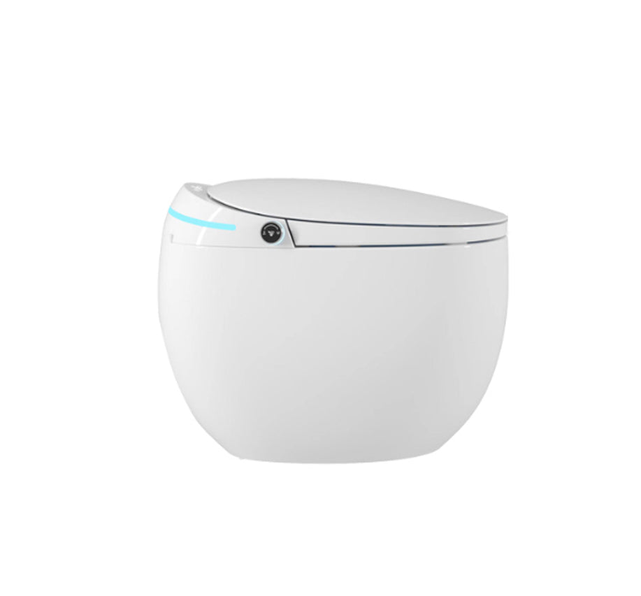 Contemporary Smart Bidet White Ceramic Round Dryer Floor Mount Bidet Clearhalo 'Bathroom Remodel & Bathroom Fixtures' 'Bidets' 'Home Improvement' 'home_improvement' 'home_improvement_bidets' 'Toilets & Bidets' 6895070