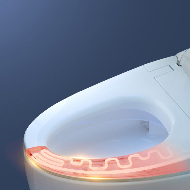 Contemporary Smart Bidet White Ceramic Round Dryer Floor Mount Bidet Clearhalo 'Bathroom Remodel & Bathroom Fixtures' 'Bidets' 'Home Improvement' 'home_improvement' 'home_improvement_bidets' 'Toilets & Bidets' 6895072