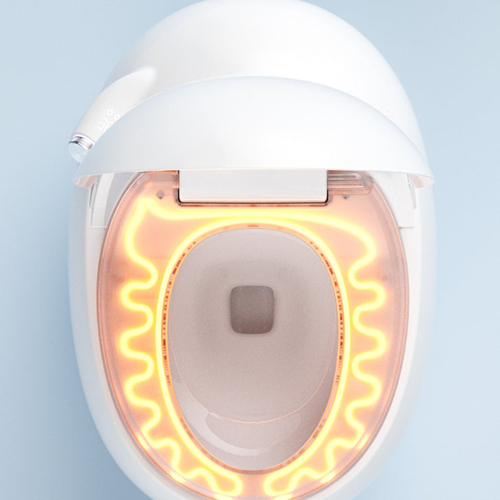 Contemporary White Heated Seat Floor Mount Bidet Round Smart Bidet Clearhalo 'Bathroom Remodel & Bathroom Fixtures' 'Bidets' 'Home Improvement' 'home_improvement' 'home_improvement_bidets' 'Toilets & Bidets' 6895116