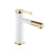 Glam Centerset Faucets Single Lever Handle Faucet for Bathroom White-Gold 7.9" Clearhalo 'Bathroom Remodel & Bathroom Fixtures' 'Bathroom Sink Faucets' 'Bathroom Sinks & Faucet Components' 'bathroom_sink_faucets' 'Home Improvement' 'home_improvement' 'home_improvement_bathroom_sink_faucets' 6895183