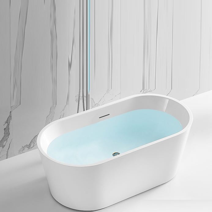 Acrylic Soaking Bathtub Antique Finish Stand Alone Oval Bath Tub Clearhalo 'Bathroom Remodel & Bathroom Fixtures' 'Bathtubs' 'Home Improvement' 'home_improvement' 'home_improvement_bathtubs' 'Showers & Bathtubs' 6895594