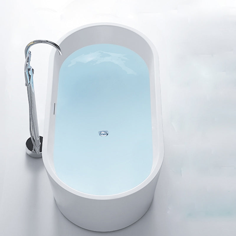 Acrylic Soaking Bathtub Antique Finish Stand Alone Oval Bath Tub 59"L x 31"W x 24"H Clearhalo 'Bathroom Remodel & Bathroom Fixtures' 'Bathtubs' 'Home Improvement' 'home_improvement' 'home_improvement_bathtubs' 'Showers & Bathtubs' 6895597