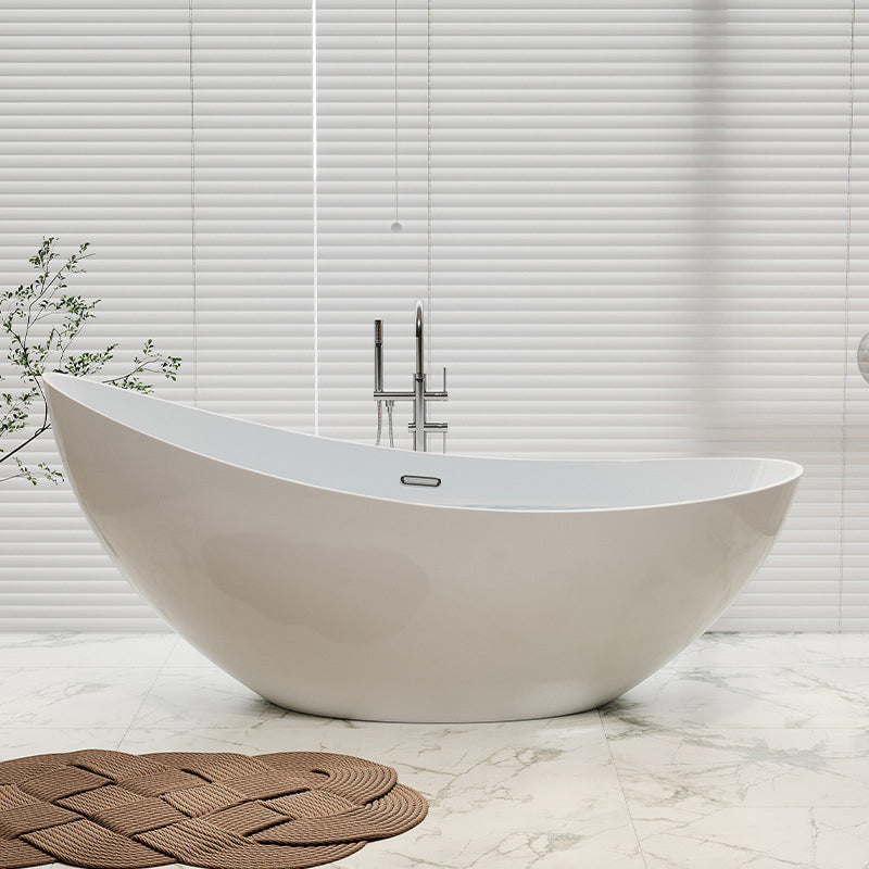 Acrylic Soaking Bathtub Antique Finish Single Slipper Bath Tub Tub with Freestanding Tub Fillers Clearhalo 'Bathroom Remodel & Bathroom Fixtures' 'Bathtubs' 'Home Improvement' 'home_improvement' 'home_improvement_bathtubs' 'Showers & Bathtubs' 6895624