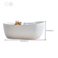 Modern Stone Freestanding Oval Tub Soaking 25.2-inch Tall White Bathtub(Board not Include) Clearhalo 'Bathroom Remodel & Bathroom Fixtures' 'Bathtubs' 'Home Improvement' 'home_improvement' 'home_improvement_bathtubs' 'Showers & Bathtubs' 6895691