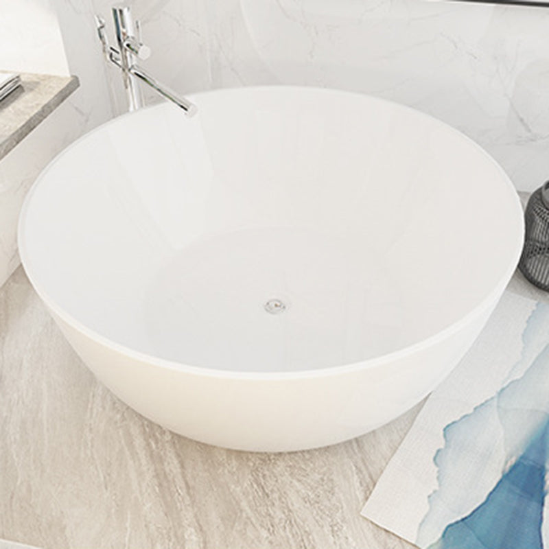Acrylic Round Tub Soaking Freestanding Bathtub , 23.62-inch Tall Clearhalo 'Bathroom Remodel & Bathroom Fixtures' 'Bathtubs' 'Home Improvement' 'home_improvement' 'home_improvement_bathtubs' 'Showers & Bathtubs' 6895734