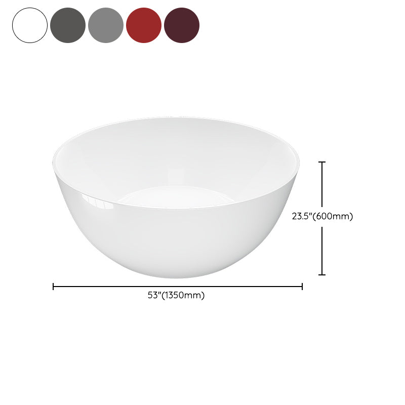 Acrylic Round Tub Soaking Freestanding Bathtub , 23.62-inch Tall Clearhalo 'Bathroom Remodel & Bathroom Fixtures' 'Bathtubs' 'Home Improvement' 'home_improvement' 'home_improvement_bathtubs' 'Showers & Bathtubs' 6895746