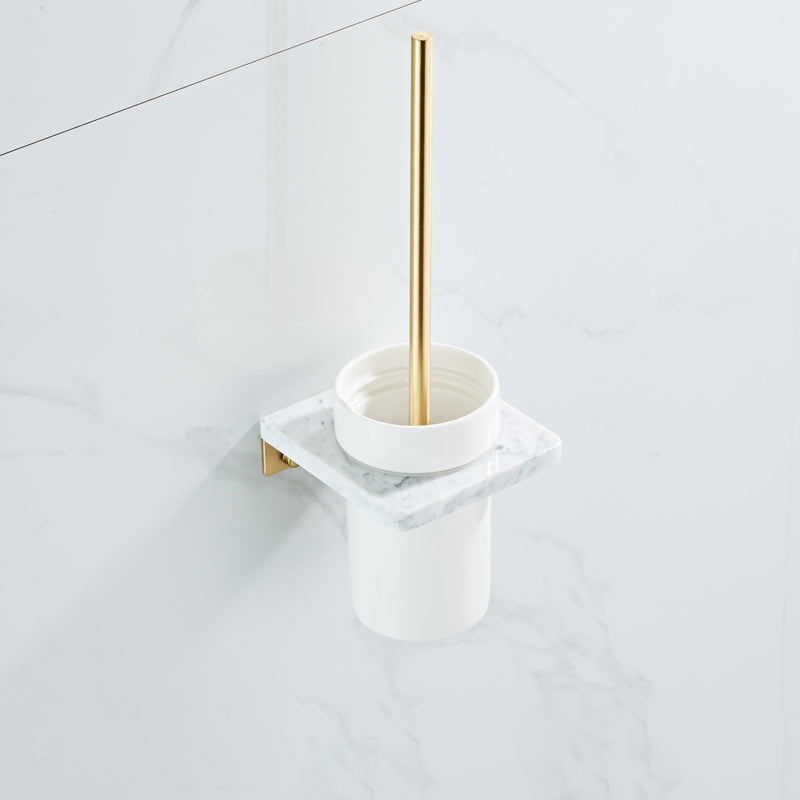 Modern White Bathroom Accessory As Individual Or As a Set in Marble Toilet Brush Clearhalo 'Bathroom Hardware Sets' 'Bathroom Hardware' 'Bathroom Remodel & Bathroom Fixtures' 'bathroom_hardware_sets' 'Home Improvement' 'home_improvement' 'home_improvement_bathroom_hardware_sets' 6896918