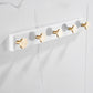Modern White Bathroom Accessory As Individual Or As a Set in Marble Towel Robe Hook (Row Hooks) Clearhalo 'Bathroom Hardware Sets' 'Bathroom Hardware' 'Bathroom Remodel & Bathroom Fixtures' 'bathroom_hardware_sets' 'Home Improvement' 'home_improvement' 'home_improvement_bathroom_hardware_sets' 6896926