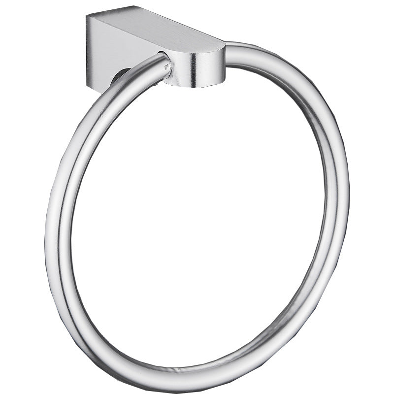 6-Piece Chrome Bathroom Accessory as Individual or as a Set with Towel Ring Bar Towel Ring Clearhalo 'Bathroom Hardware Sets' 'Bathroom Hardware' 'Bathroom Remodel & Bathroom Fixtures' 'bathroom_hardware_sets' 'Home Improvement' 'home_improvement' 'home_improvement_bathroom_hardware_sets' 6897079