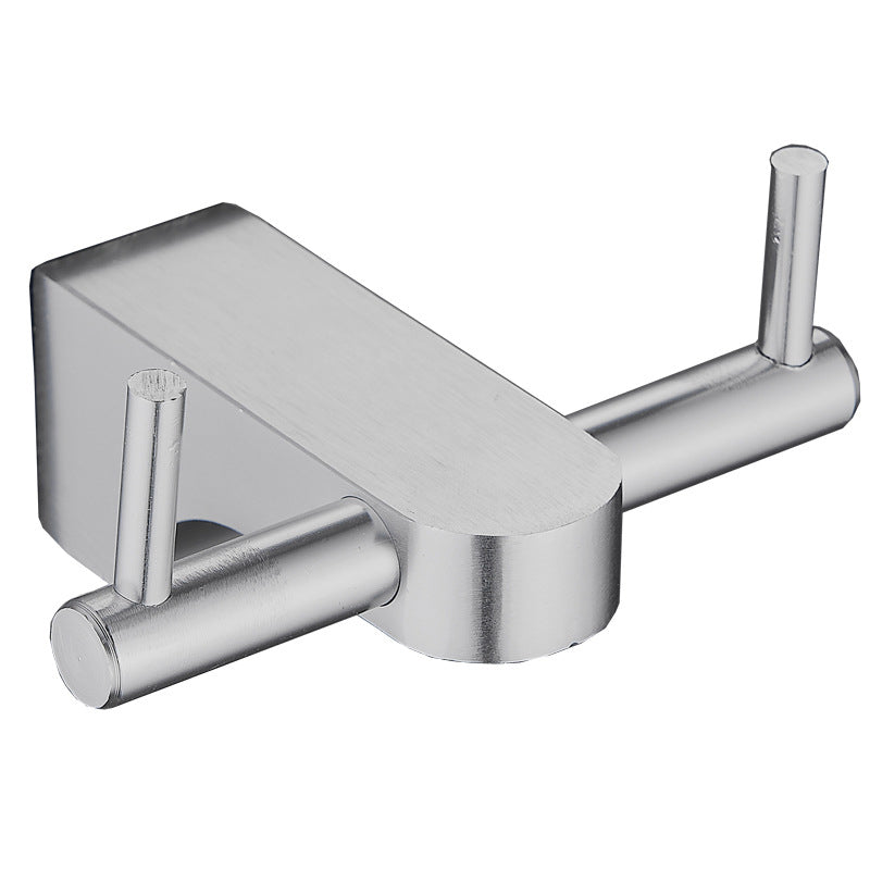 6-Piece Chrome Bathroom Accessory as Individual or as a Set with Towel Ring Bar Row Hook (2 Rows) Clearhalo 'Bathroom Hardware Sets' 'Bathroom Hardware' 'Bathroom Remodel & Bathroom Fixtures' 'bathroom_hardware_sets' 'Home Improvement' 'home_improvement' 'home_improvement_bathroom_hardware_sets' 6897082