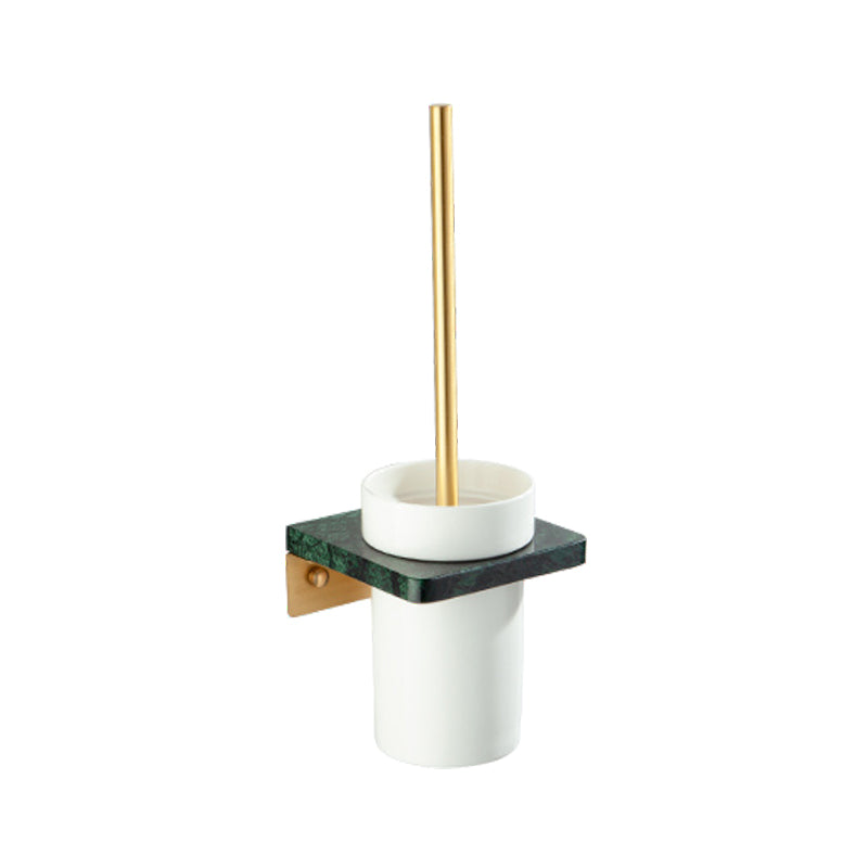 Golden Bath Hardware Set Brass& Marble Bathroom Accessory Kit Toilet Brush Clearhalo 'Bathroom Hardware Sets' 'Bathroom Hardware' 'Bathroom Remodel & Bathroom Fixtures' 'bathroom_hardware_sets' 'Home Improvement' 'home_improvement' 'home_improvement_bathroom_hardware_sets' 6897099