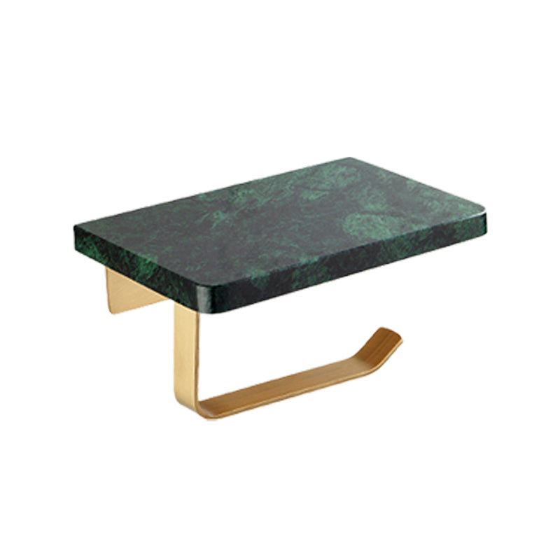 Golden Bath Hardware Set Brass& Marble Bathroom Accessory Kit Flat Paper Towel Holder-Single Clearhalo 'Bathroom Hardware Sets' 'Bathroom Hardware' 'Bathroom Remodel & Bathroom Fixtures' 'bathroom_hardware_sets' 'Home Improvement' 'home_improvement' 'home_improvement_bathroom_hardware_sets' 6897115