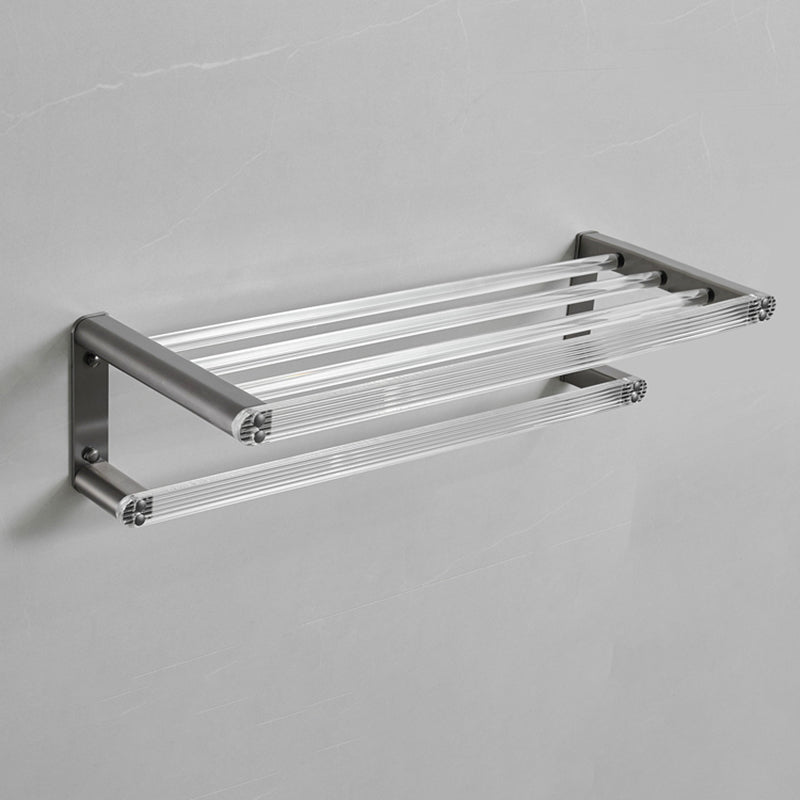 Modern Bathroom Set Grey Towel Bar Bath Shelf Bathroom Accessory Kit Towel Rack (23"L) Clearhalo 'Bathroom Hardware Sets' 'Bathroom Hardware' 'Bathroom Remodel & Bathroom Fixtures' 'bathroom_hardware_sets' 'Home Improvement' 'home_improvement' 'home_improvement_bathroom_hardware_sets' 6897164