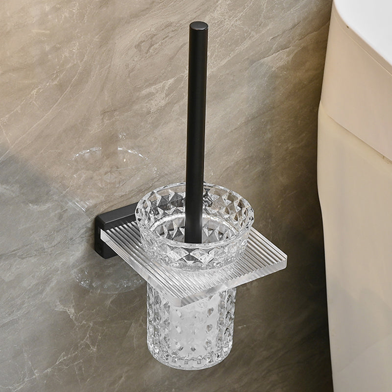 Modern Bathroom Accessory Kit Black Towel Bar Bath Shelf Bathroom Hardware Set Toilet Brush Clearhalo 'Bathroom Hardware Sets' 'Bathroom Hardware' 'Bathroom Remodel & Bathroom Fixtures' 'bathroom_hardware_sets' 'Home Improvement' 'home_improvement' 'home_improvement_bathroom_hardware_sets' 6897186