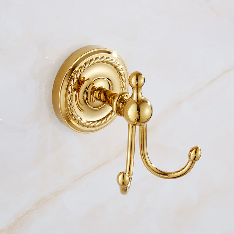 Traditional Golden Bath Hardware Set Copper Bathroom Accessory Kit Towel/Robe Hook Clearhalo 'Bathroom Hardware Sets' 'Bathroom Hardware' 'Bathroom Remodel & Bathroom Fixtures' 'bathroom_hardware_sets' 'Home Improvement' 'home_improvement' 'home_improvement_bathroom_hardware_sets' 6897209