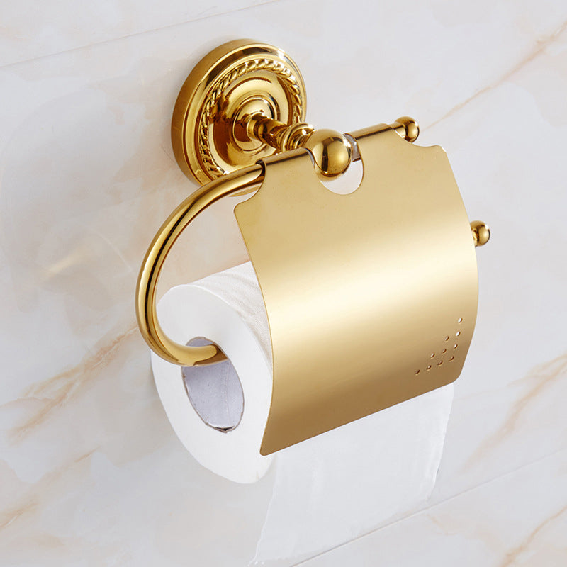Traditional Golden Bath Hardware Set Copper Bathroom Accessory Kit Toilet Paper Holder Clearhalo 'Bathroom Hardware Sets' 'Bathroom Hardware' 'Bathroom Remodel & Bathroom Fixtures' 'bathroom_hardware_sets' 'Home Improvement' 'home_improvement' 'home_improvement_bathroom_hardware_sets' 6897212