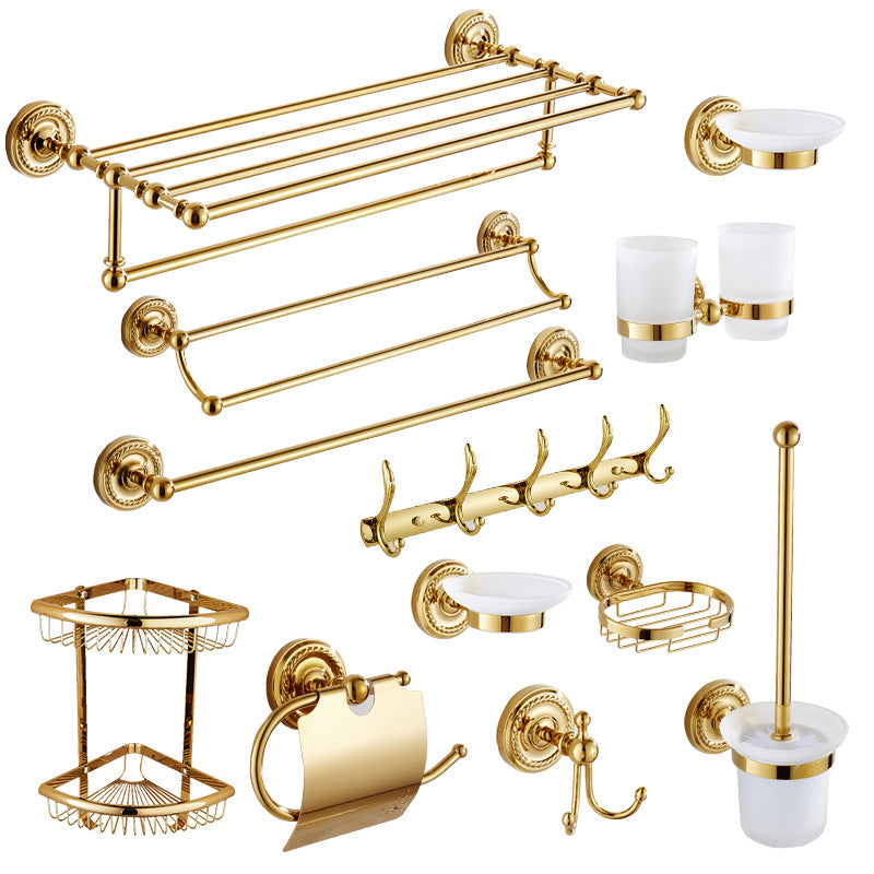 Traditional Golden Bath Hardware Set Copper Bathroom Accessory Kit Clearhalo 'Bathroom Hardware Sets' 'Bathroom Hardware' 'Bathroom Remodel & Bathroom Fixtures' 'bathroom_hardware_sets' 'Home Improvement' 'home_improvement' 'home_improvement_bathroom_hardware_sets' 6897217