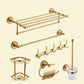 Traditional Golden Bath Hardware Set Copper Bathroom Accessory Kit 6-Piece Set (Single Rod) Clearhalo 'Bathroom Hardware Sets' 'Bathroom Hardware' 'Bathroom Remodel & Bathroom Fixtures' 'bathroom_hardware_sets' 'Home Improvement' 'home_improvement' 'home_improvement_bathroom_hardware_sets' 6897224