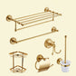 Traditional Golden Bath Hardware Set Copper Bathroom Accessory Kit 6-Piece Set (Toilet Brush) Clearhalo 'Bathroom Hardware Sets' 'Bathroom Hardware' 'Bathroom Remodel & Bathroom Fixtures' 'bathroom_hardware_sets' 'Home Improvement' 'home_improvement' 'home_improvement_bathroom_hardware_sets' 6897228
