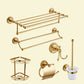 Traditional Golden Bath Hardware Set Copper Bathroom Accessory Kit 6-Piece Set (Toilet Paper Holder) Clearhalo 'Bathroom Hardware Sets' 'Bathroom Hardware' 'Bathroom Remodel & Bathroom Fixtures' 'bathroom_hardware_sets' 'Home Improvement' 'home_improvement' 'home_improvement_bathroom_hardware_sets' 6897229