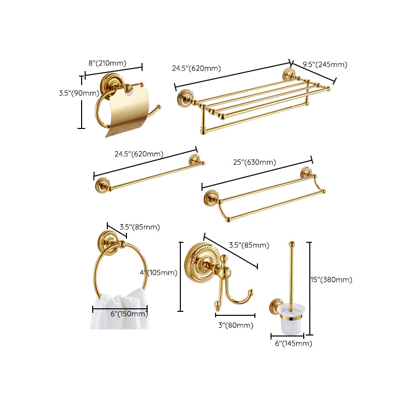 Traditional Golden Bath Hardware Set Copper Bathroom Accessory Kit Clearhalo 'Bathroom Hardware Sets' 'Bathroom Hardware' 'Bathroom Remodel & Bathroom Fixtures' 'bathroom_hardware_sets' 'Home Improvement' 'home_improvement' 'home_improvement_bathroom_hardware_sets' 6897236