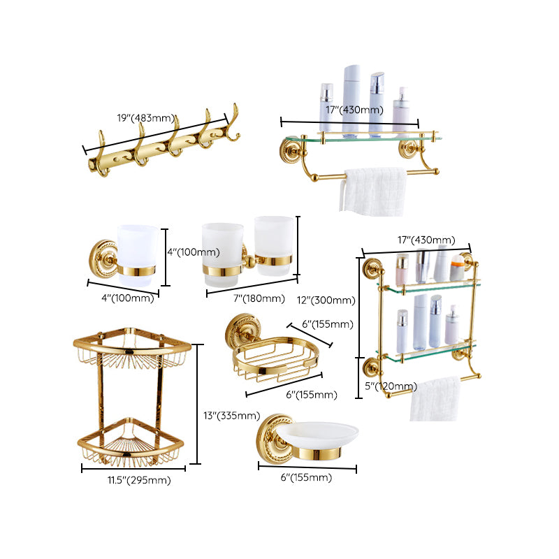 Traditional Golden Bath Hardware Set Copper Bathroom Accessory Kit Clearhalo 'Bathroom Hardware Sets' 'Bathroom Hardware' 'Bathroom Remodel & Bathroom Fixtures' 'bathroom_hardware_sets' 'Home Improvement' 'home_improvement' 'home_improvement_bathroom_hardware_sets' 6897237