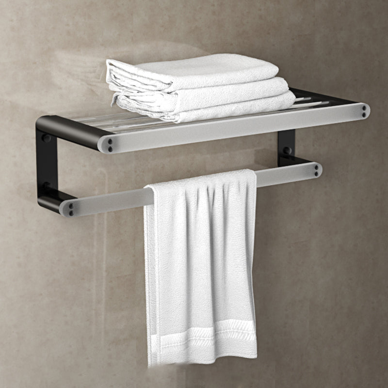 Modern Bathroom Accessory Set Bath Shelf Towel Bar Black Bath Hardware Set Towel Rack Clearhalo 'Bathroom Hardware Sets' 'Bathroom Hardware' 'Bathroom Remodel & Bathroom Fixtures' 'bathroom_hardware_sets' 'Home Improvement' 'home_improvement' 'home_improvement_bathroom_hardware_sets' 6897239
