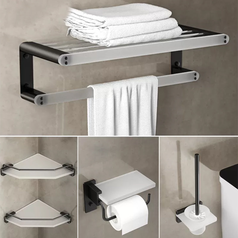Juego de accesorios de baño moderno de 5 piezas con estante para baño,  toallero y soporte para papel - Clearhalo