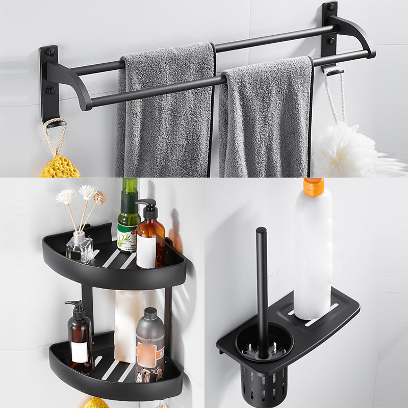 5-Piece Modern Bathroom Accessory Set with Bath Shelf/Towel Bar/Paper Holder Clearhalo 'Bathroom Hardware Sets' 'Bathroom Hardware' 'Bathroom Remodel & Bathroom Fixtures' 'bathroom_hardware_sets' 'Home Improvement' 'home_improvement' 'home_improvement_bathroom_hardware_sets' 6897273