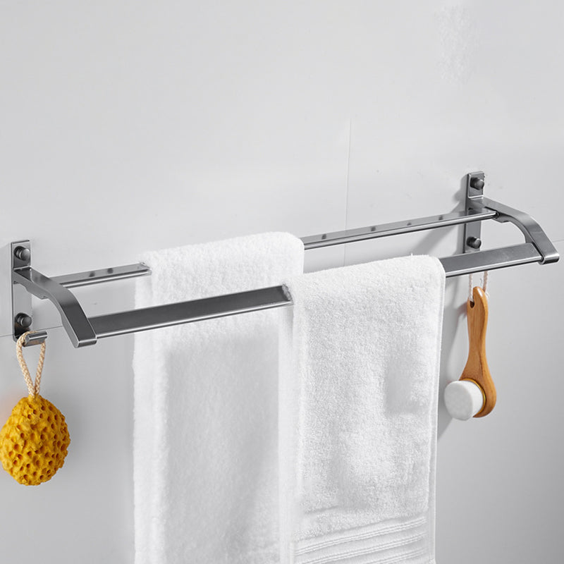 5-Piece Bathroom Accessory Set Alumimun Bath Shelf/Towel Bar Included Bathroom Set Clearhalo 'Bathroom Hardware Sets' 'Bathroom Hardware' 'Bathroom Remodel & Bathroom Fixtures' 'bathroom_hardware_sets' 'Home Improvement' 'home_improvement' 'home_improvement_bathroom_hardware_sets' 6897284