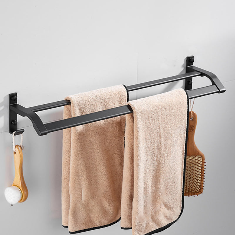 5-Piece Bathroom Accessory Set Alumimun Bath Shelf/Towel Bar Included Bathroom Set Clearhalo 'Bathroom Hardware Sets' 'Bathroom Hardware' 'Bathroom Remodel & Bathroom Fixtures' 'bathroom_hardware_sets' 'Home Improvement' 'home_improvement' 'home_improvement_bathroom_hardware_sets' 6897287