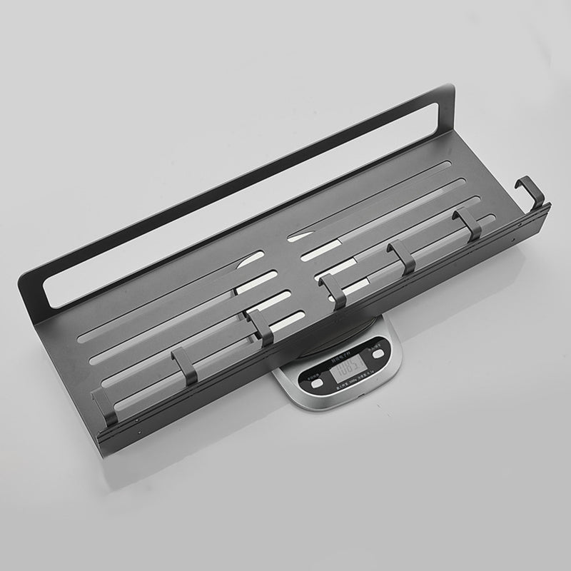 7-Piece Bathroom Hardware Set Matte Black/Gray with Bath Shelf/Towel Bar/Robe Hooks Clearhalo 'Bathroom Hardware Sets' 'Bathroom Hardware' 'Bathroom Remodel & Bathroom Fixtures' 'bathroom_hardware_sets' 'Home Improvement' 'home_improvement' 'home_improvement_bathroom_hardware_sets' 6897367