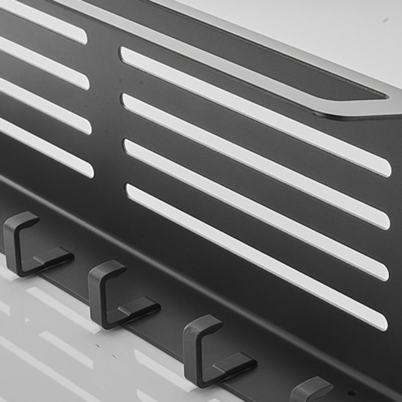 7-Piece Bathroom Hardware Set Matte Black/Gray with Bath Shelf/Towel Bar/Robe Hooks Clearhalo 'Bathroom Hardware Sets' 'Bathroom Hardware' 'Bathroom Remodel & Bathroom Fixtures' 'bathroom_hardware_sets' 'Home Improvement' 'home_improvement' 'home_improvement_bathroom_hardware_sets' 6897372