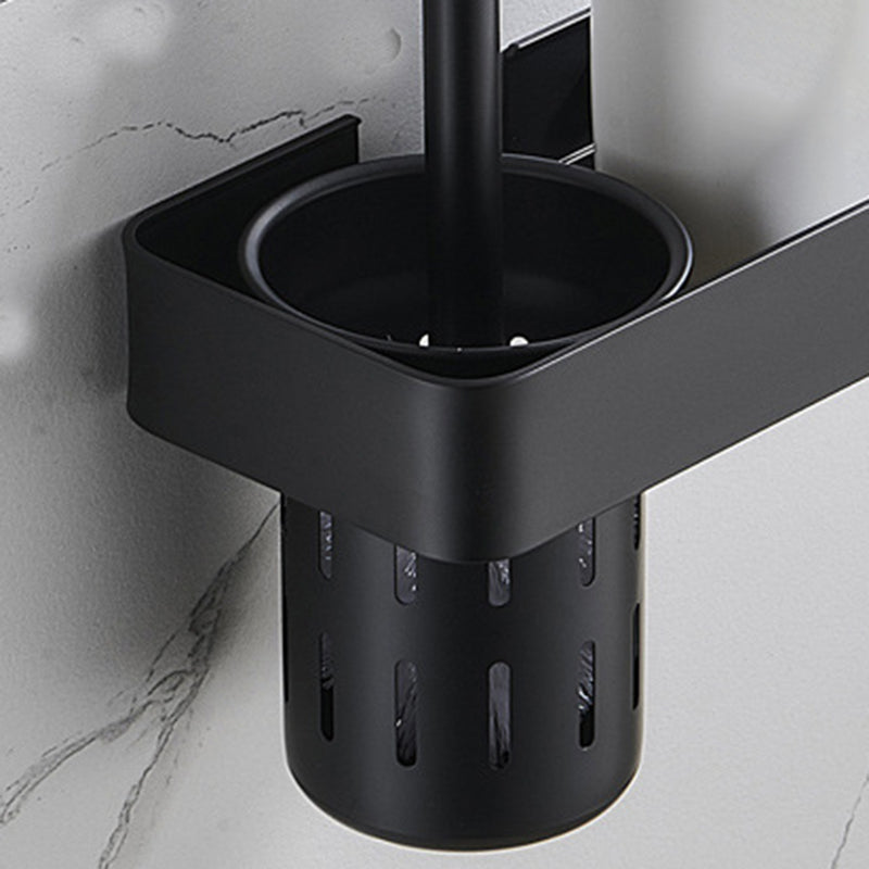 7-Piece Bathroom Hardware Set Matte Black/Gray with Bath Shelf/Towel Bar/Robe Hooks Clearhalo 'Bathroom Hardware Sets' 'Bathroom Hardware' 'Bathroom Remodel & Bathroom Fixtures' 'bathroom_hardware_sets' 'Home Improvement' 'home_improvement' 'home_improvement_bathroom_hardware_sets' 6897374