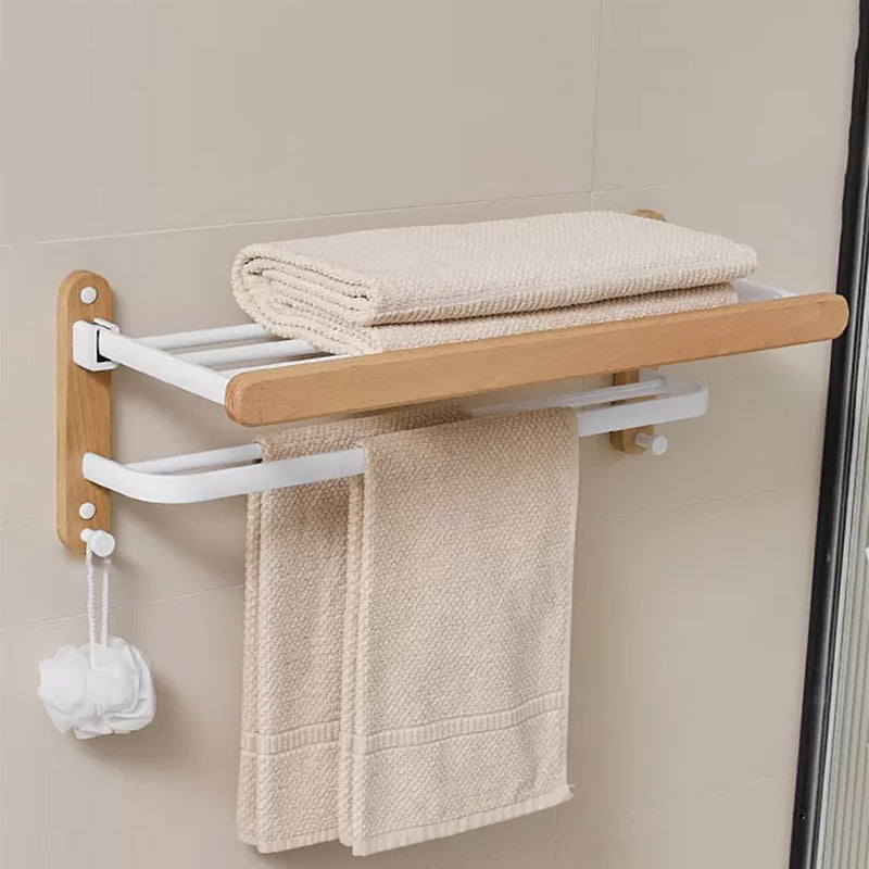 Modern Natural Bathroom Accessory As Individual Or As a Set in Solid Wood White Towel Rack Clearhalo 'Bathroom Hardware Sets' 'Bathroom Hardware' 'Bathroom Remodel & Bathroom Fixtures' 'bathroom_hardware_sets' 'Home Improvement' 'home_improvement' 'home_improvement_bathroom_hardware_sets' 6897417