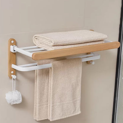 Modern Natural Bathroom Accessory As Individual Or As a Set in Solid Wood White Towel Rack Clearhalo 'Bathroom Hardware Sets' 'Bathroom Hardware' 'Bathroom Remodel & Bathroom Fixtures' 'bathroom_hardware_sets' 'Home Improvement' 'home_improvement' 'home_improvement_bathroom_hardware_sets' 6897417