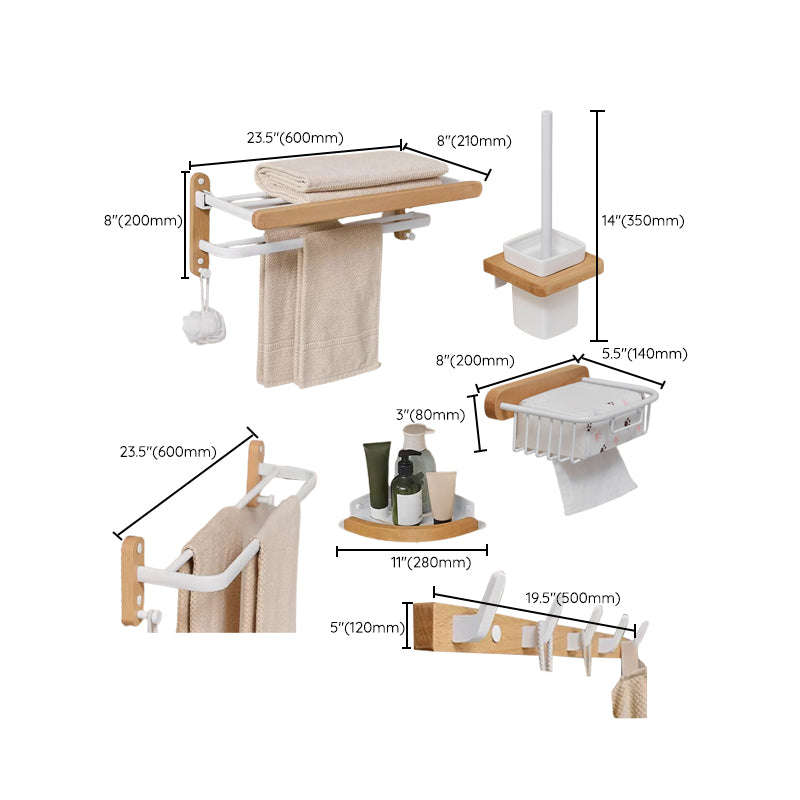Modern Natural Bathroom Accessory As Individual Or As a Set in Solid Wood Clearhalo 'Bathroom Hardware Sets' 'Bathroom Hardware' 'Bathroom Remodel & Bathroom Fixtures' 'bathroom_hardware_sets' 'Home Improvement' 'home_improvement' 'home_improvement_bathroom_hardware_sets' 6897446