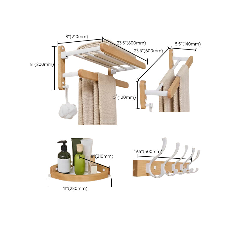 Modern Natural Bathroom Accessory As Individual Or As a Set in Solid Wood Clearhalo 'Bathroom Hardware Sets' 'Bathroom Hardware' 'Bathroom Remodel & Bathroom Fixtures' 'bathroom_hardware_sets' 'Home Improvement' 'home_improvement' 'home_improvement_bathroom_hardware_sets' 6897447