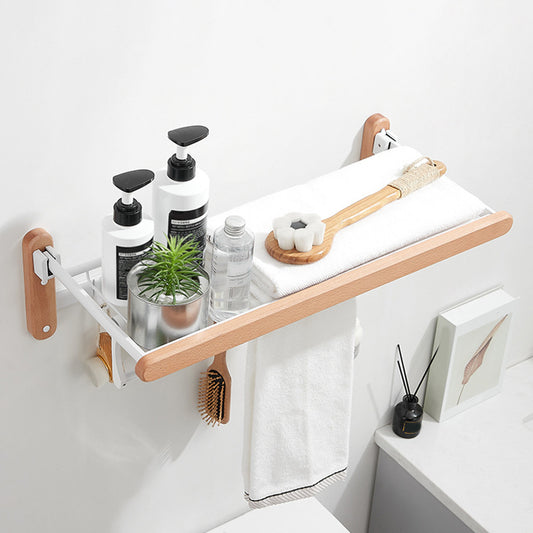 White Bathroom Set Solid Wood & Aluminum Bathroom Accessory as Individual or as a Set Clearhalo 'Bathroom Hardware Sets' 'Bathroom Hardware' 'Bathroom Remodel & Bathroom Fixtures' 'bathroom_hardware_sets' 'Home Improvement' 'home_improvement' 'home_improvement_bathroom_hardware_sets' 6897453