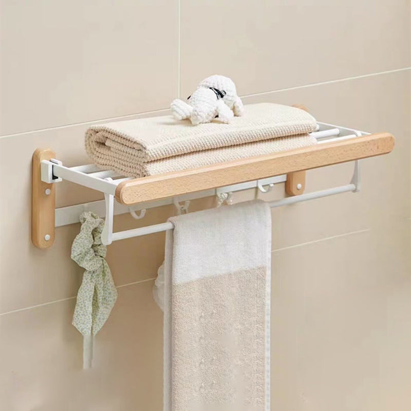 White Bathroom Set Solid Wood & Aluminum Bathroom Accessory as Individual or as a Set Right Angle Towel Holder Clearhalo 'Bathroom Hardware Sets' 'Bathroom Hardware' 'Bathroom Remodel & Bathroom Fixtures' 'bathroom_hardware_sets' 'Home Improvement' 'home_improvement' 'home_improvement_bathroom_hardware_sets' 6897485