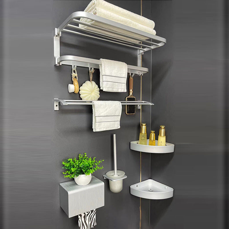 Contemporary Metal Bathroom Accessory As Individual Or As a Set 6-Piece Set Clearhalo 'Bathroom Hardware Sets' 'Bathroom Hardware' 'Bathroom Remodel & Bathroom Fixtures' 'bathroom_hardware_sets' 'Home Improvement' 'home_improvement' 'home_improvement_bathroom_hardware_sets' 6897489