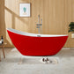 Contemporary Freestanding Soaking Bathtub Oval Slipper Acrylic Bathtub Red Tub with Freestanding Tub Fillers Clearhalo 'Bathroom Remodel & Bathroom Fixtures' 'Bathtubs' 'Home Improvement' 'home_improvement' 'home_improvement_bathtubs' 'Showers & Bathtubs' 6897511