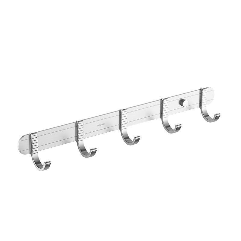 Silver Bathroom Hardware Set Modern Bathroom Accessory as Individual or as A Set Towel Robe Hook (Row Hooks) Clearhalo 'Bathroom Hardware Sets' 'Bathroom Hardware' 'Bathroom Remodel & Bathroom Fixtures' 'bathroom_hardware_sets' 'Home Improvement' 'home_improvement' 'home_improvement_bathroom_hardware_sets' 6897798