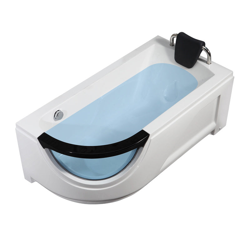 Free Form Corner Bathtub Acrylic Soaking White Modern Back to Wall Bathtub Left Tub Clearhalo 'Bathroom Remodel & Bathroom Fixtures' 'Bathtubs' 'Home Improvement' 'home_improvement' 'home_improvement_bathtubs' 'Showers & Bathtubs' 6908259
